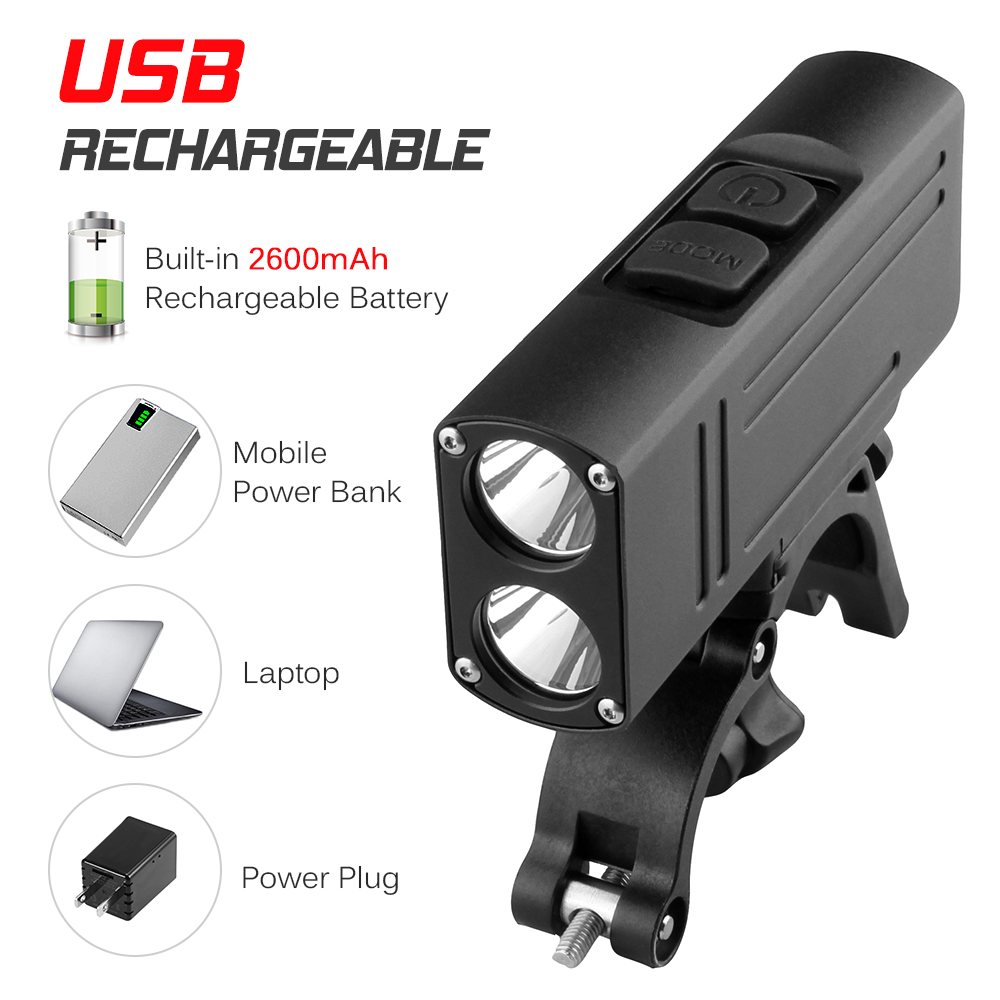 Đèn Chiếu Sáng Gắn Ghi Đông Xe Đạp Chống Nước IP68 Có Thể Sạc Lại