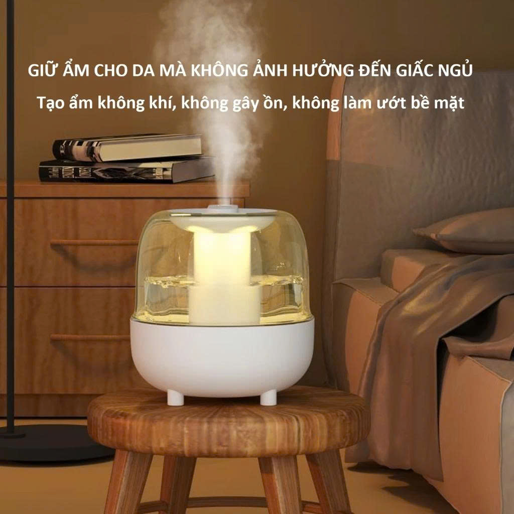 Máy Phun Sương Tạo Ẩm K16 3.5L Có Đèn UV Khử Khuẩn, Đèn Ngủ LED Hiển Thị Độ Ẩm, Máy Tạo Ẩm Không Khí Mini - HÀNG CHÍNH HÃNG MINIIN