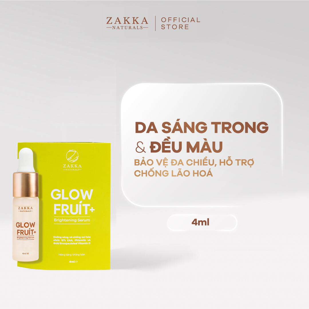 [GIFT] Sample Serum (Tinh Chất) Vitamin C Zakka Naturals GlowFruit+ Brightening 4ml