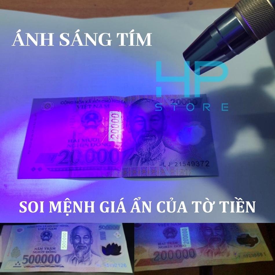 Đèn soi tiền giả, đá, giấy tờ giả, cua gạch, trứng với ánh sáng mạnh, 3 màu tiện dụng, kèm theo bộ sạc USB