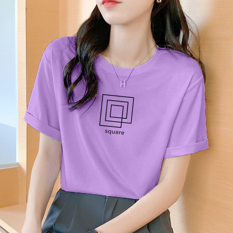 Áo thun tay ngắn dáng rộng dễ thương, áo thun thể thao phong cách Hàn Quốc cho nữ 2022 T045 Freesize (Dưới 60kg)