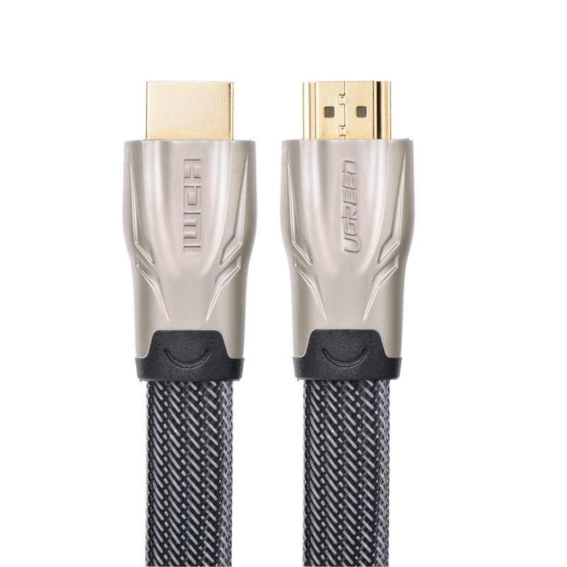 Dây HDMI 1.4 19+1 thuần đồng dây dẹt đầu hợp kim bọc lưới Dài 1m HD102 10250 - Hàng chính hãng