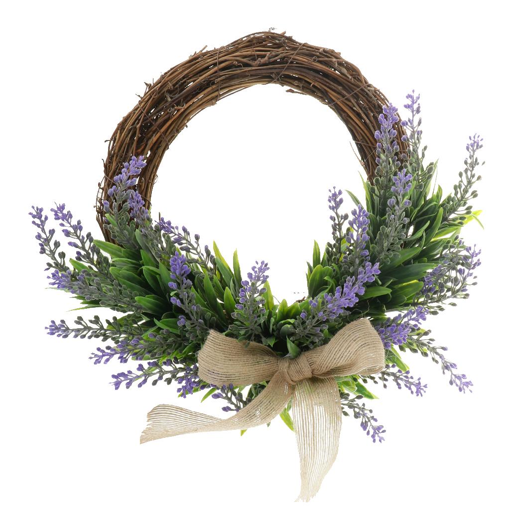 Simulation Lavender Flower Wreath Rattan Garland Home Shop Wedding Decor