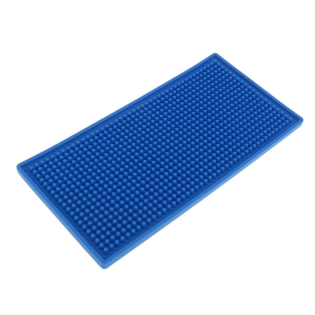 Rubber Bar Service Mat Water Proof PVC Mat Kitchen Coaster Blue