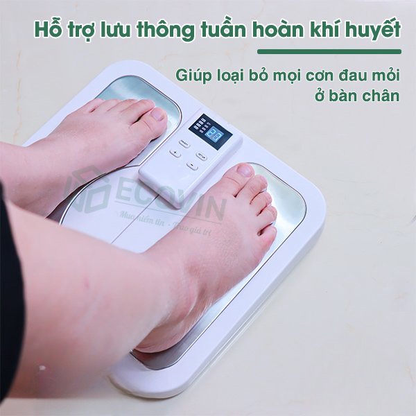 Thảm massage chân thư giãn trị liệu nhức mỏi chân,máy mát xa công nghệ xung điện màn hình kỹ thuật số, pin sạc