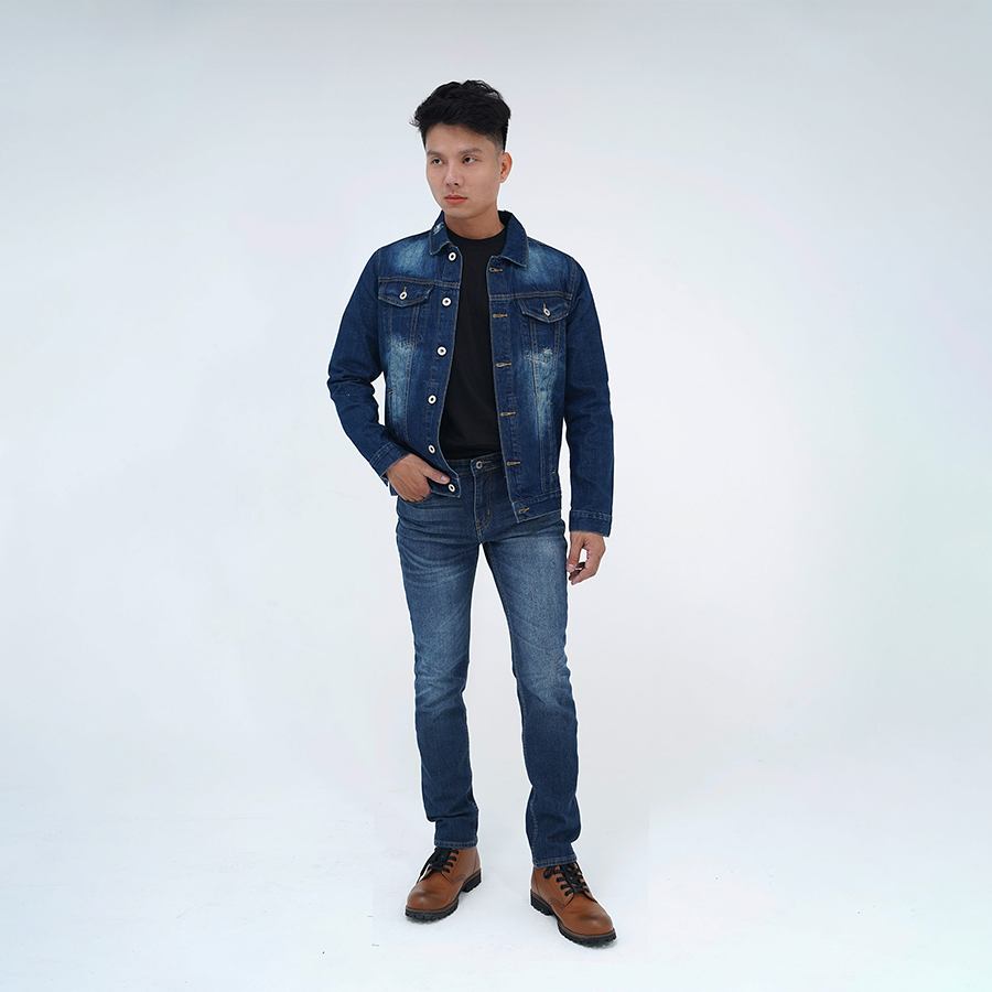 Áo Khoác Nam Jeans Cao Cấp HUNTER X-RAYS Form Straight Cotton Màu Xanh Wash Rách – Hunter X-Rays K11