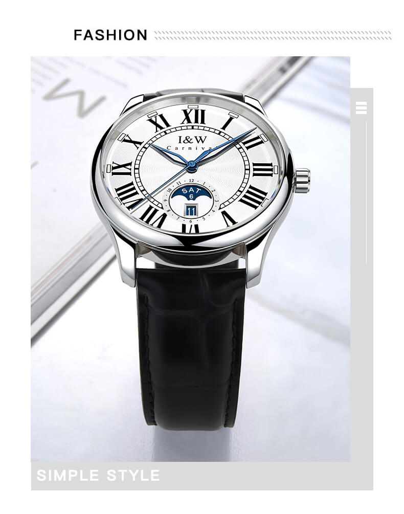 Đồng hồ nam chính hãng IW CARNIVAL IW685G-1 Kính sapphire ,chống xước ,Chống nước 30m ,Bảo hành 24 tháng,Máy cơ (Automatic),dây da cao cấp, thiết kế đơn giản dễ đeo