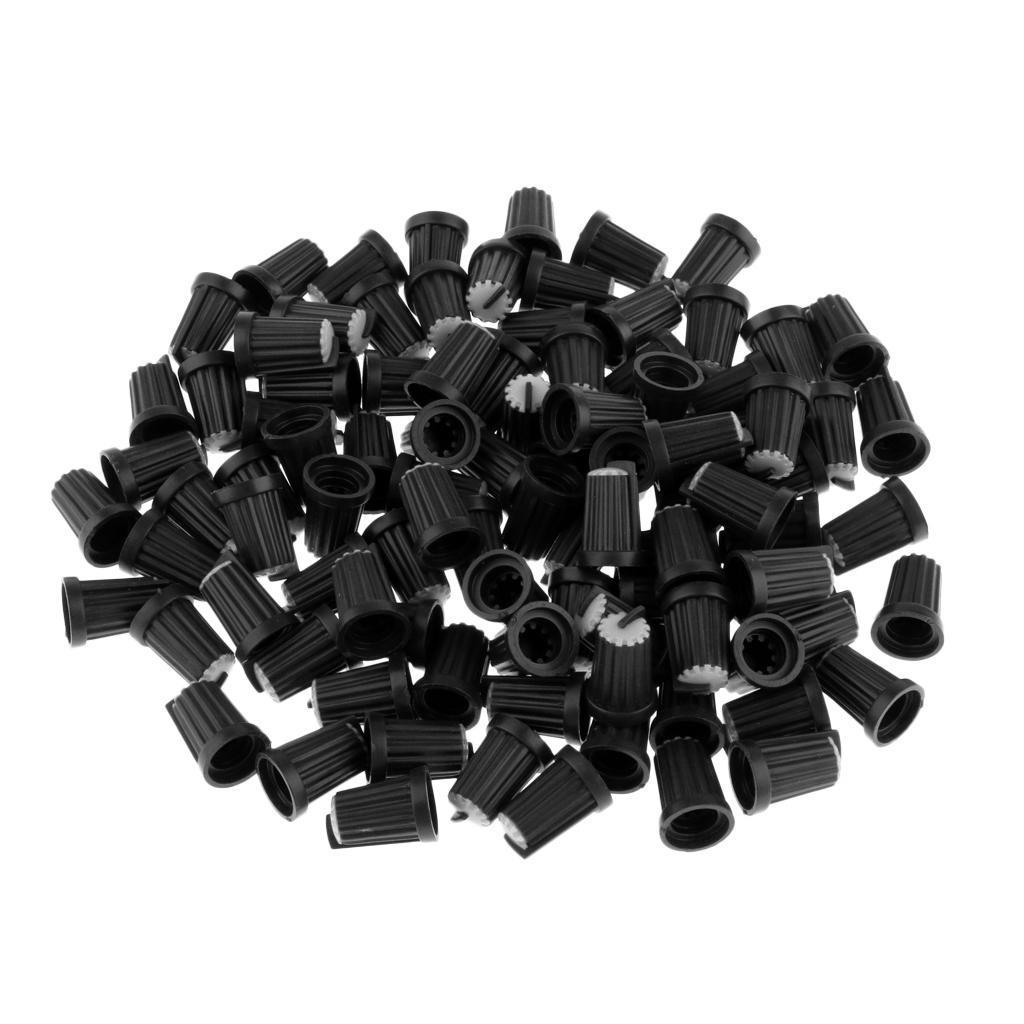 100pcs 6mm Potentiometer Shaft Control Rotary Knob Cap Buttom