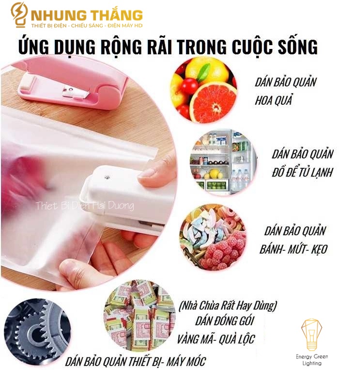 Máy Hàn Miệng Túi Thực Phẩm Mini - Kẹp Niêm Phong - Siêu Tiện Lợi - Màu Random - Có Video