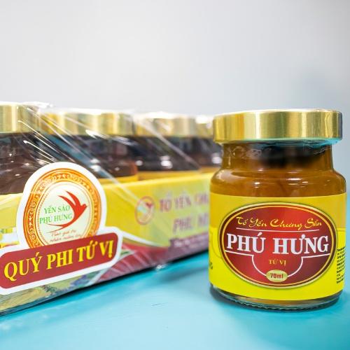 Yến tươi chưng sẵn Vị Tứ vị Thảo dược, Yến Sào Phú Hưng, vỉ 10 lọ 70ml, nguyên chất, tiện lợi, không chất bảo quản