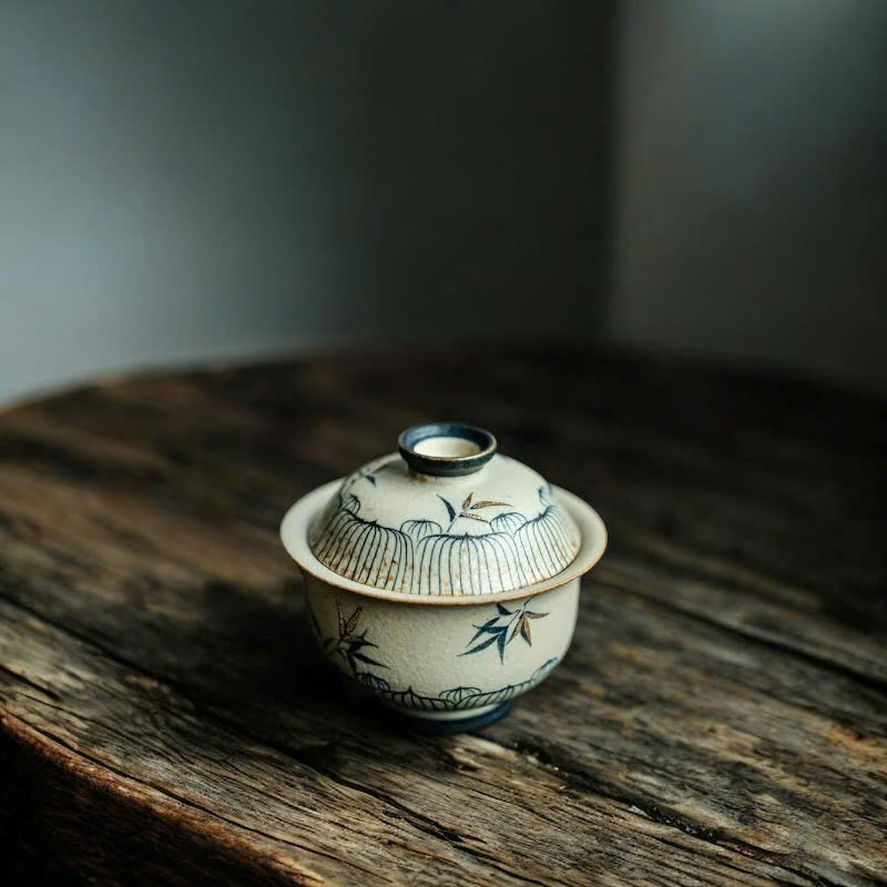 CHÉN KHẢI TRÚC LÂM VẼ VÀNG - HỌA TIẾT VẼ TAY - DUNG TÍCH 100ML - VIỆT LONG TRÀ