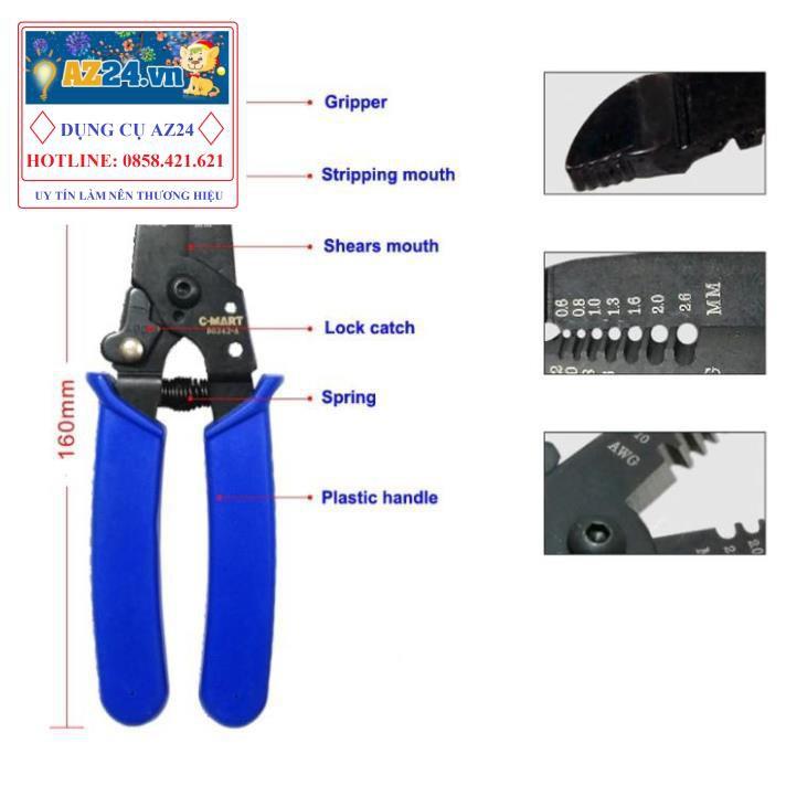 Kìm tuốt vỏ dây A 0.6~2.6mm2 B0342