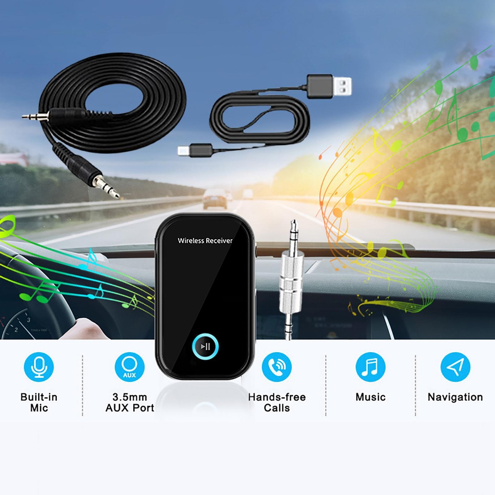 Bluetooth 5.0 AUX Music Adapter Transmitting Receiving for Music Streaming Sound System Speaker Headphones