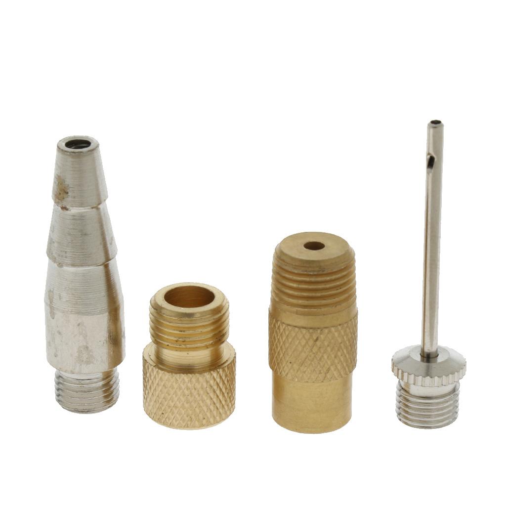 4Pcs Valve Adaptor Pump Ball Inflation Needle Nozzle Adaptor Kit