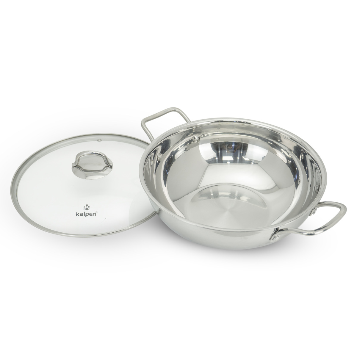 Chảo xào Inox 5 lớp đúc liền khối Kalpen Lager LX32 size 32cm, bảo hành 30 năm