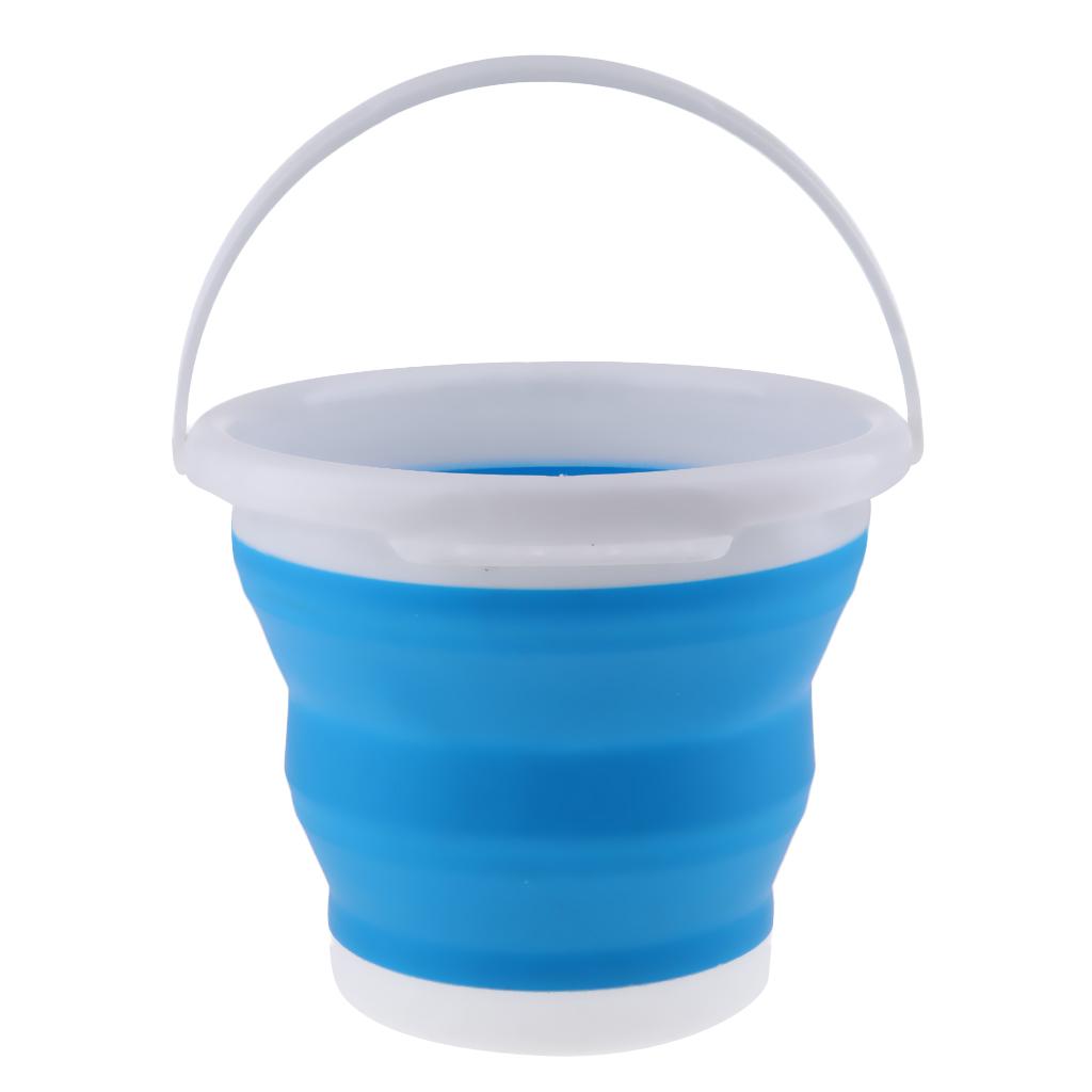 Folding Collapsible Silicone Bucket Outdoor Barrel Handwashing Basin 3L B