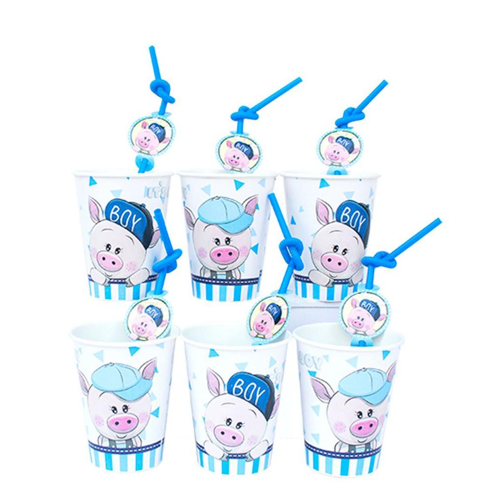 Set 6 cái Ly Giấy Chủ Đề Dành Cho Bé Trai