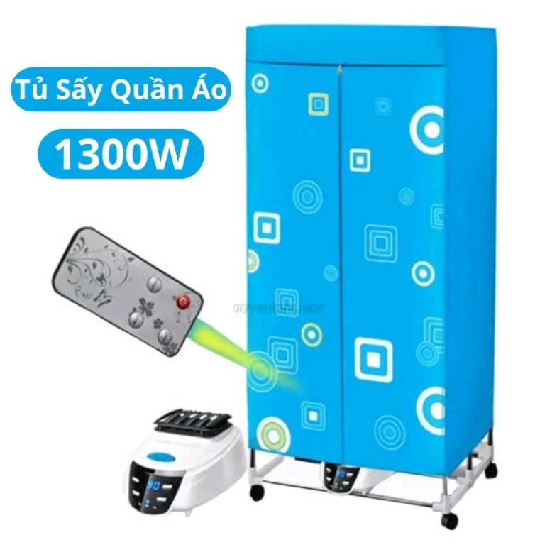 Máy sấy quần áo, Tủ sấy quần áo gấp gọn 1300W tải trọng 15kg hàng cao cấp hong khô nhanh