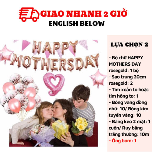 Bộ bong bóng trang trí ngày Mother's Day balloon combo mfd29