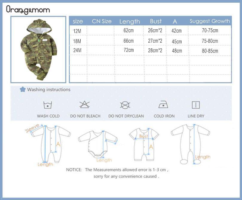 Orangemom Mùa Xuân Trang Bé Rompers Áo Khoác Dành Cho Quần Áo Trẻ Sơ Sinh Có Mũ Trùm Đầu Có Tai Đáng Yêu Cam Phối Áo Liền Quần Cho Bé Quần Áo Bé Trai Nhà