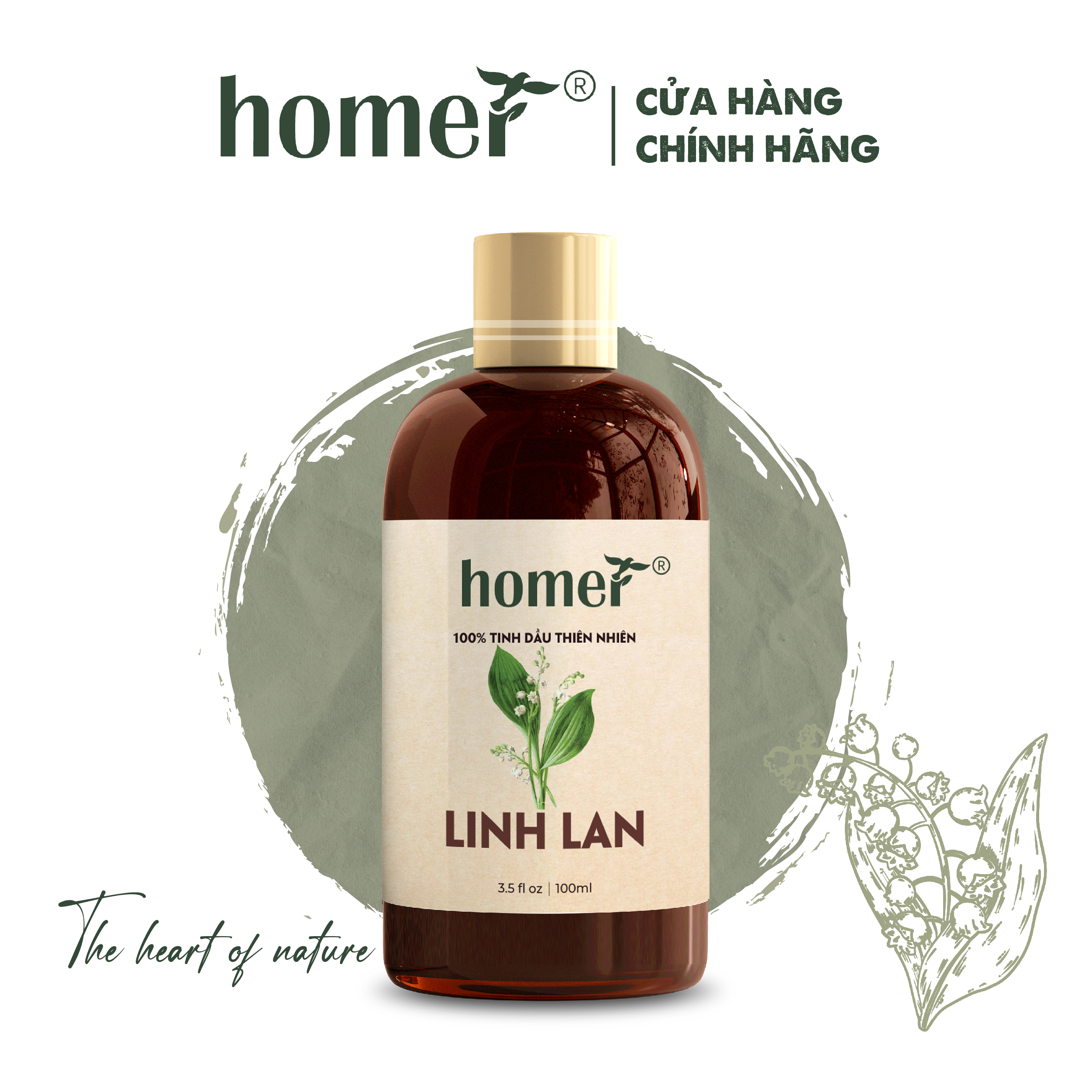 Tinh Dầu Linh Lan Homer 100ml - Chính Hãng, Đạt Chuẩn Kiểm Định Cao Cấp - Tinh Dầu Xông Thơm Phòng, Thư Giãn, Khử Mùi hiệu quả