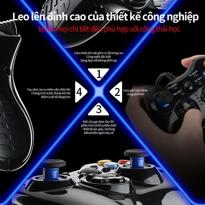 Tay cầm chơi game có dây USB Máy tính TV home Steam PS3 hai người Điện thoại android tay cầm rung pc360