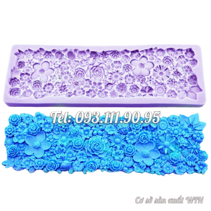 Khuôn silicon làm viền bánh, rau câu, fondant hoa dại - Mã số 1723