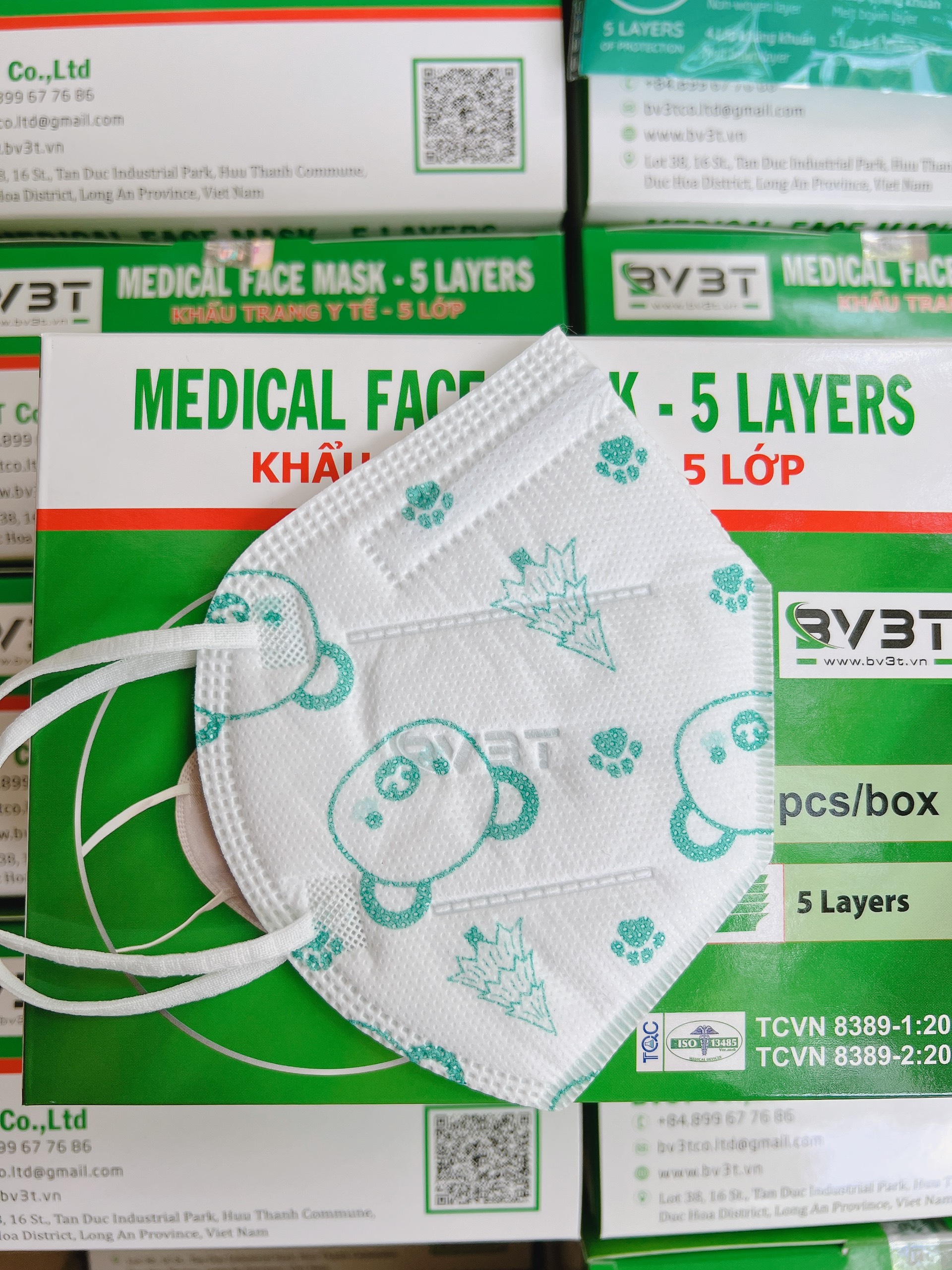 [HỘP - BV3T MEDICAL FACE MASK] - Khẩu trang y tế trẻ em kháng khuẩn 5 lớp đạt chuẩn N95 (20 cái/ hộp)