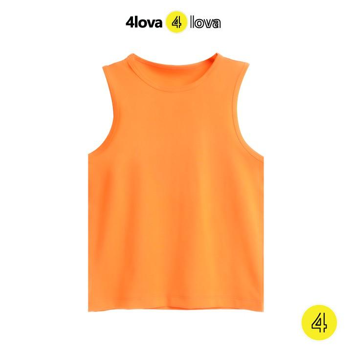 Áo thun ba lỗ cotton size đại cho bé 4LOVA trơn basic hàng chính hãng từ 28-44 kg