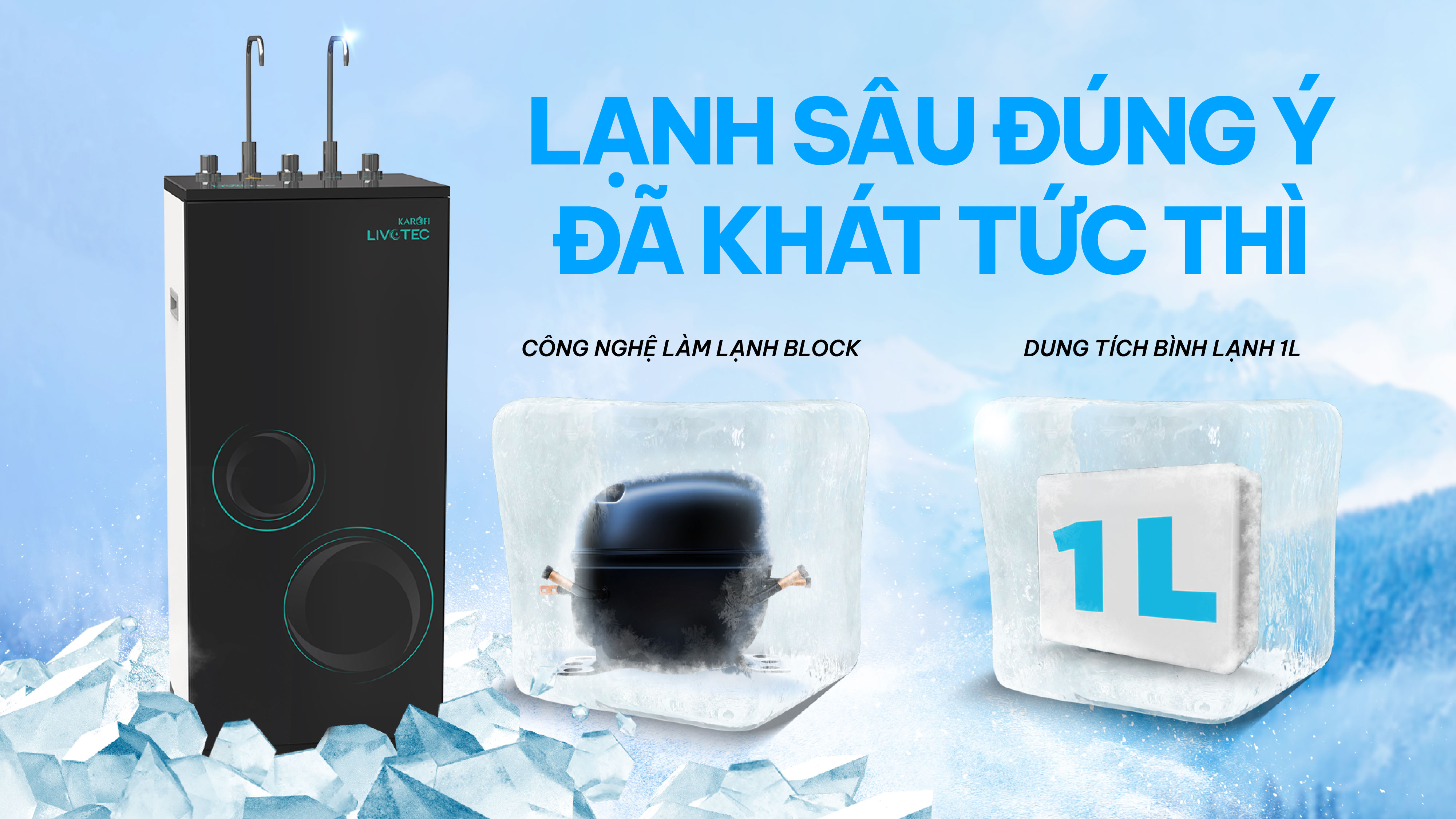 Máy lọc nước nóng lạnh Karofi Livotec 629 - Hàng chính hãng