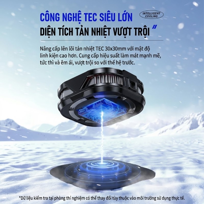 Tản nhiệt sò lạnh Led TH19 Ai Gaming siêu mát có hiển thị nhiệt độ cho điện thoại
