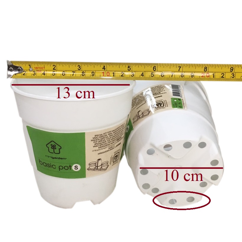 Hình ảnh Chậu trồng cây trong nhà để bàn cao cấp Minigarden Basic Pot S, màu trắng nhập khẩu Châu Âu, Chất liệu nhựa PP chống UV, với cơ chế tự hút nước - thoát nước giúp cây sống tốt không cần chăm sóc