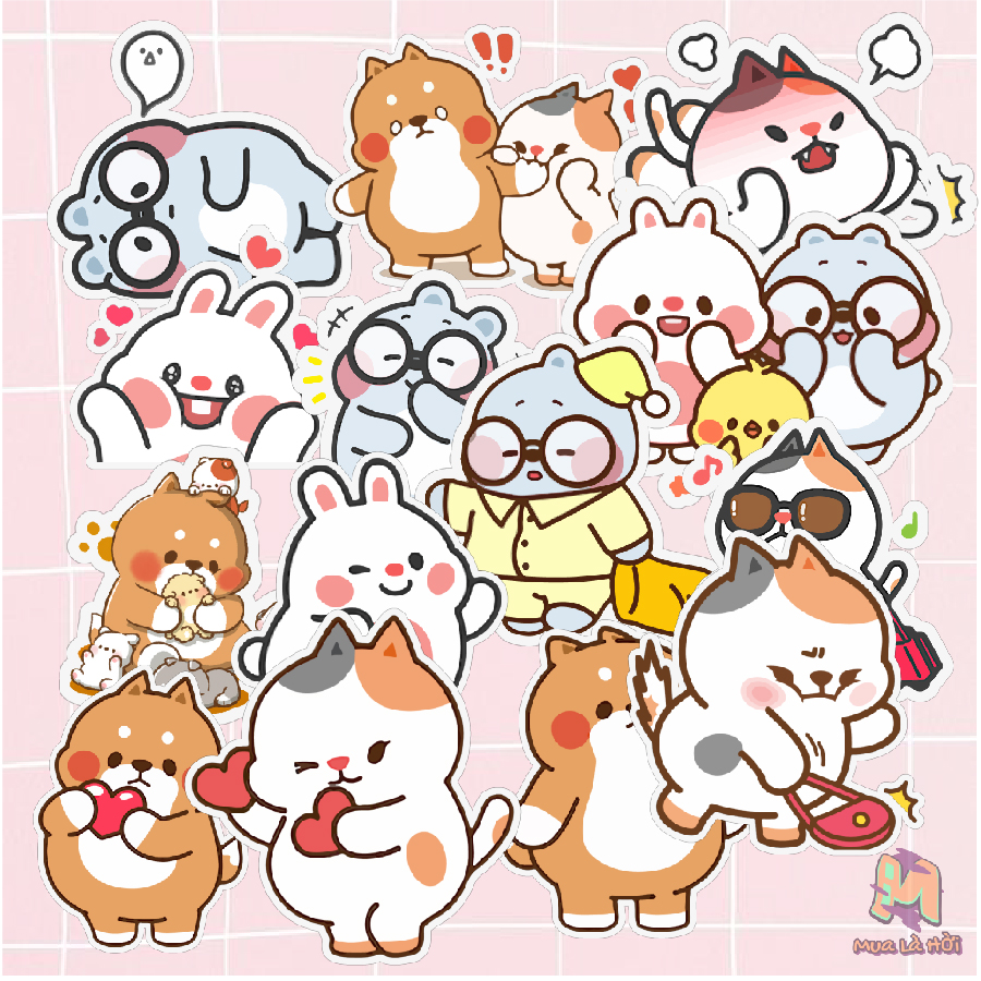 Miếng dán Stickers chủ đề Ton Ton Friends