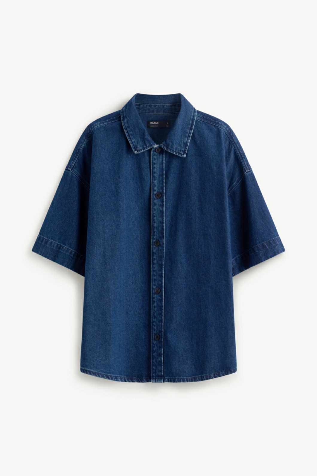 Áo Sơ Mi Jean Unisex ROUTINE 100% Cotton Trơn Form Loose - 10S24DSHU001R1 | LASTORE MENSWEAR