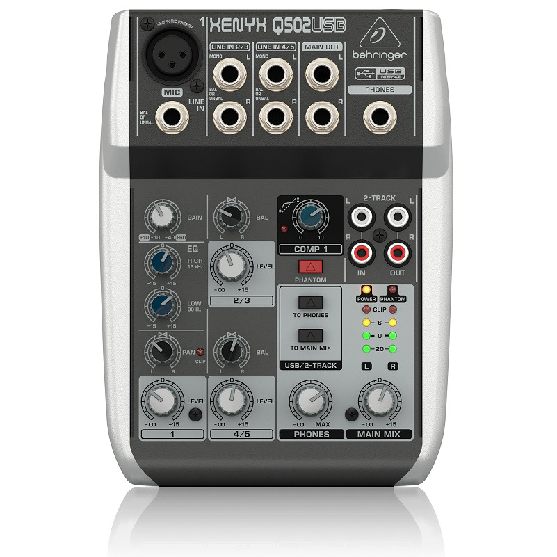 Bàn Trộn Mixer USB 5 cổng Behringer XENYX Q502USB-Hàng Chính Hãng