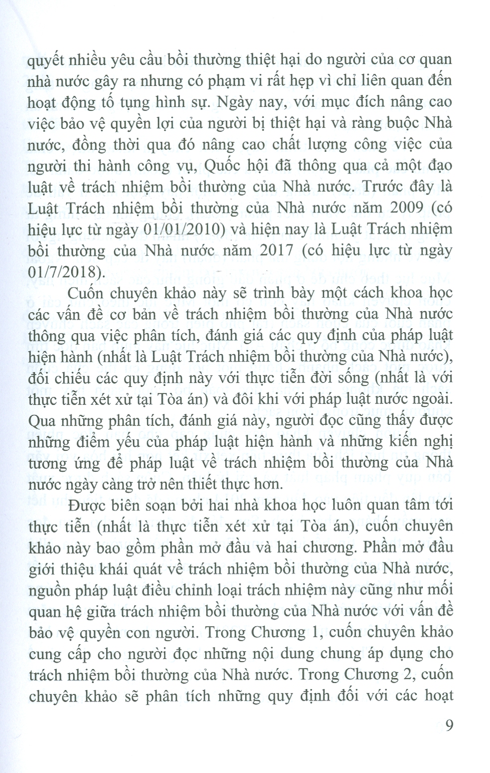 PHÁP LUẬT VIỆT NAM VỀ TRÁCH NHIỆM BỒI THƯỜNG CỦA NHÀ NƯỚC (Sách chuyên khảo)