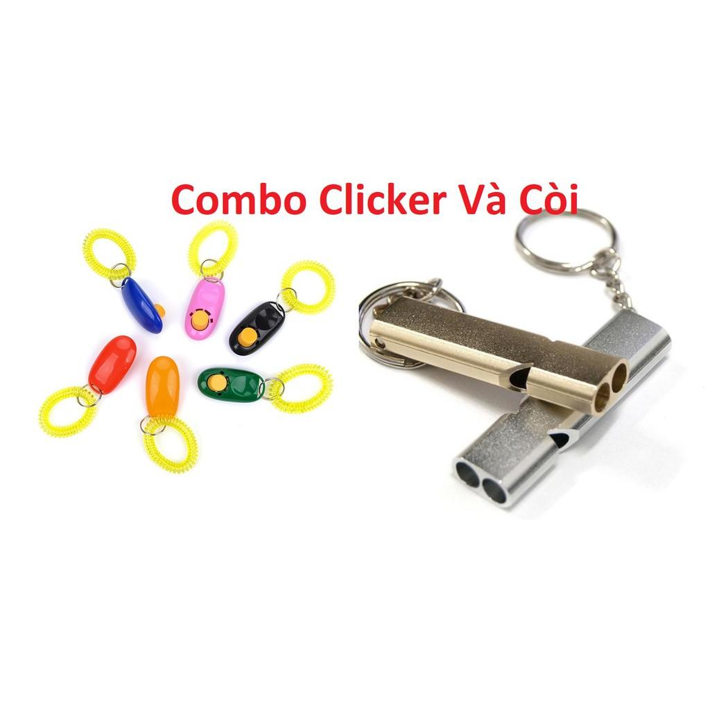 Combo Clicker Và Còi Huấn Luyện Cho Chim Săn, Vẹt, Chó, Mèo...