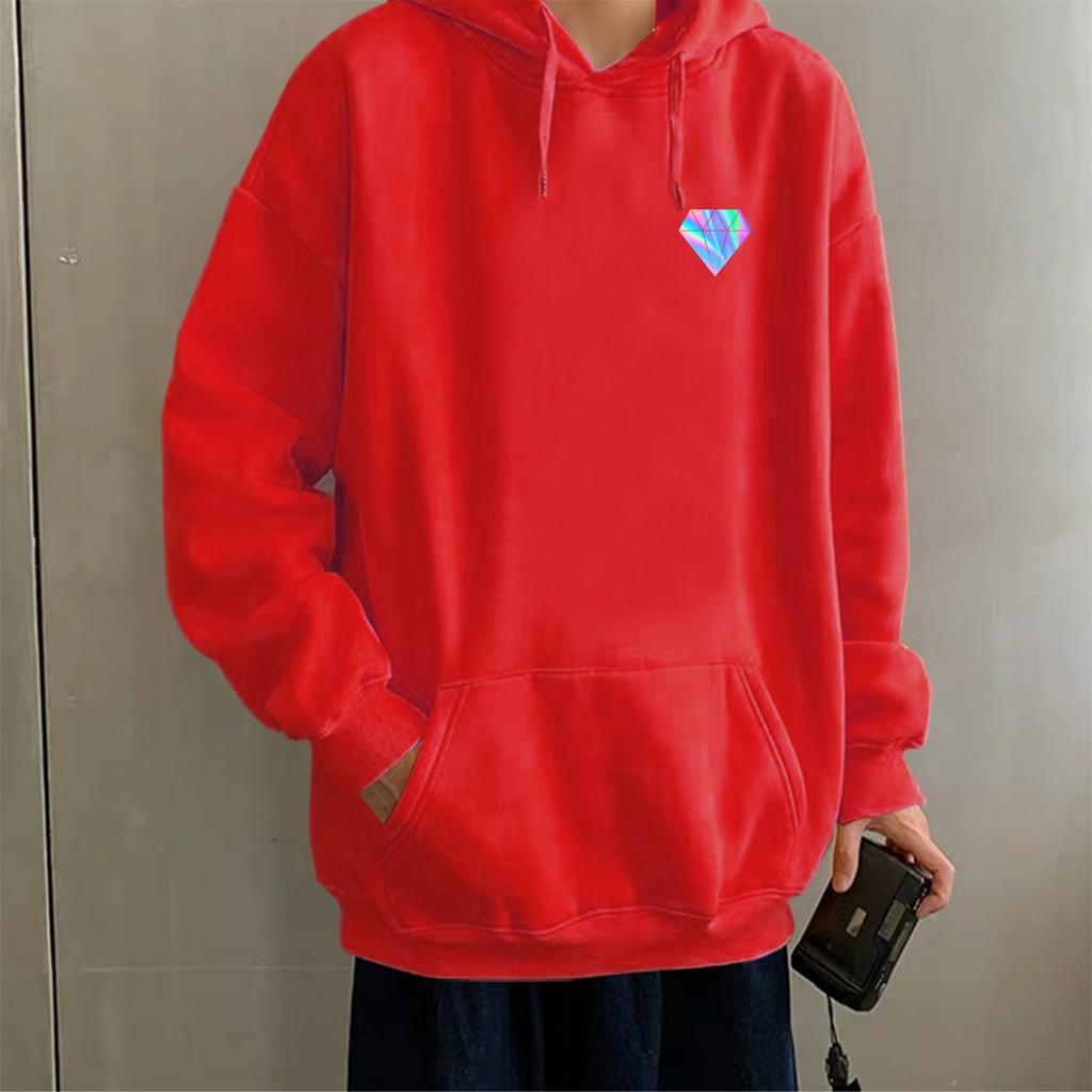 Áo hoodie Unisex dạ quang - Áo khoác nỉ phản quang họa tiết Kim cương in cao cấp