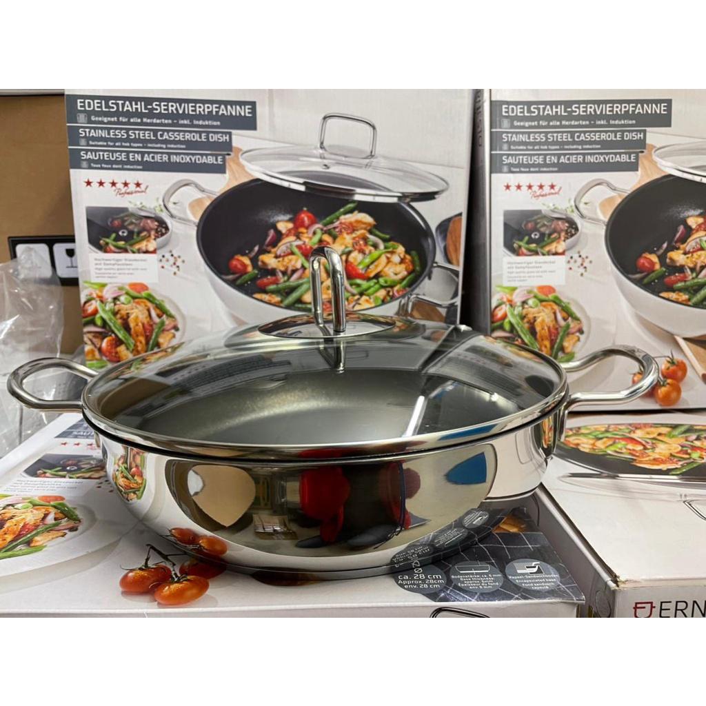 Nồi Chảo Đa Năng ERNESTO, Size 28cm, Chống Dính, Chảo Chiên Rán Tiện Dụng, Dùng Cho Mọi Loại Bếp, Nhập Đức