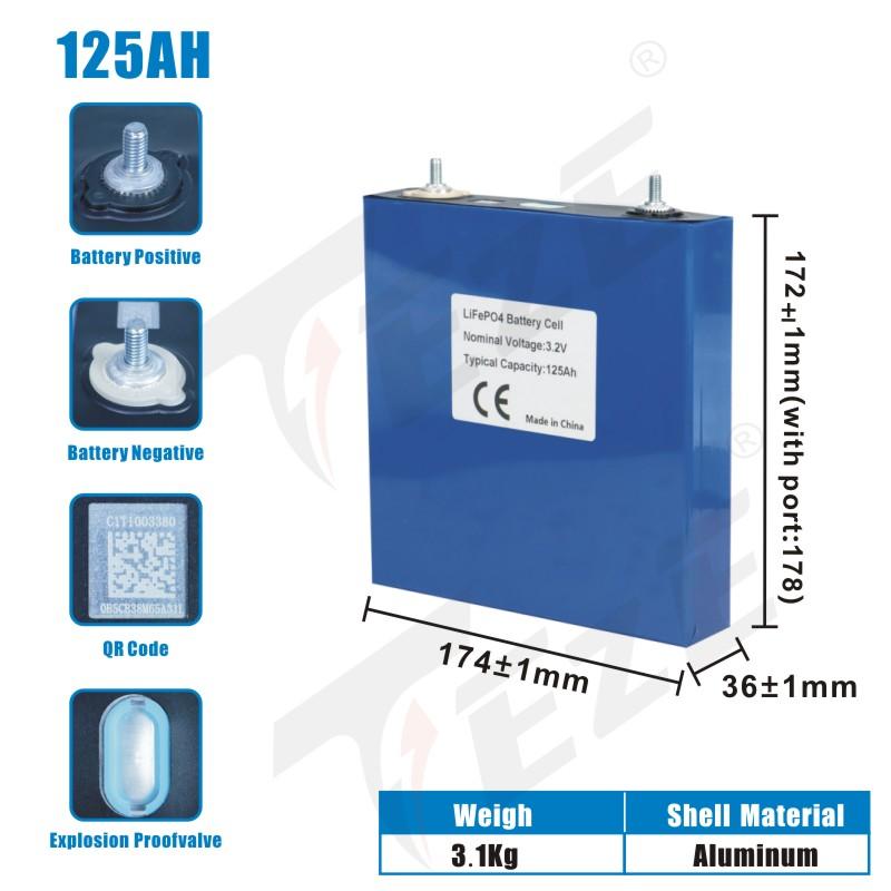 4 CHIẾC 3.2V 100Ah 125Ah 155Ah Hạng A Pin Lifepo4 DIY 12V 24V Tế Bào Điện RV Xe Golf Năng Lượng Mặt Trời Ngoài Trời có thể sạc lại Màu sắc: 4PCS-100AH