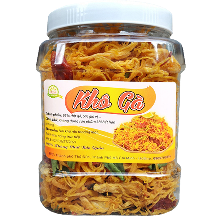 Khô gà lá chanh chất lượng Tân Lộc Phát (Hũ 500G)