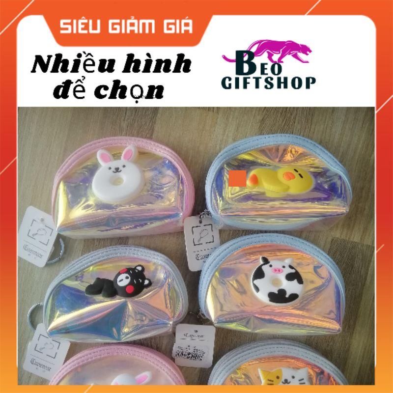 MÓC KHÓA BÓP. MÓC KHÓA VÍ HOLOGRAM DÁNG BẦU GẮN STICKER