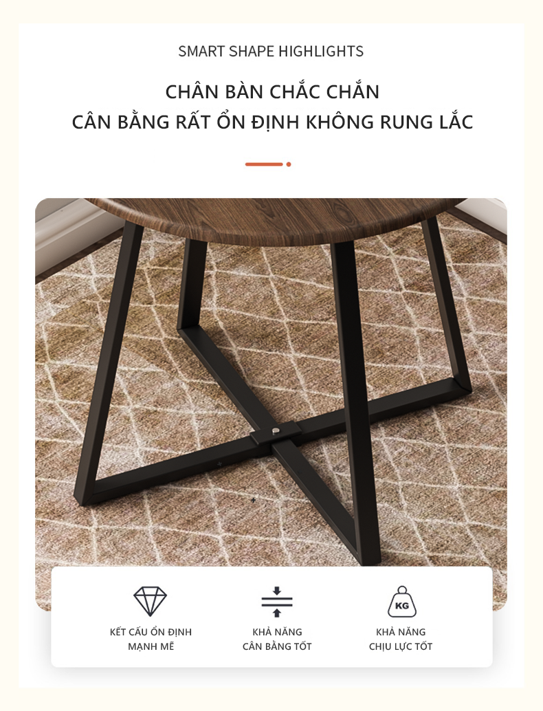 Bàn trà cạnh sofa 2 tầng phong cách hiện đại thương hiệu IGA - GM84