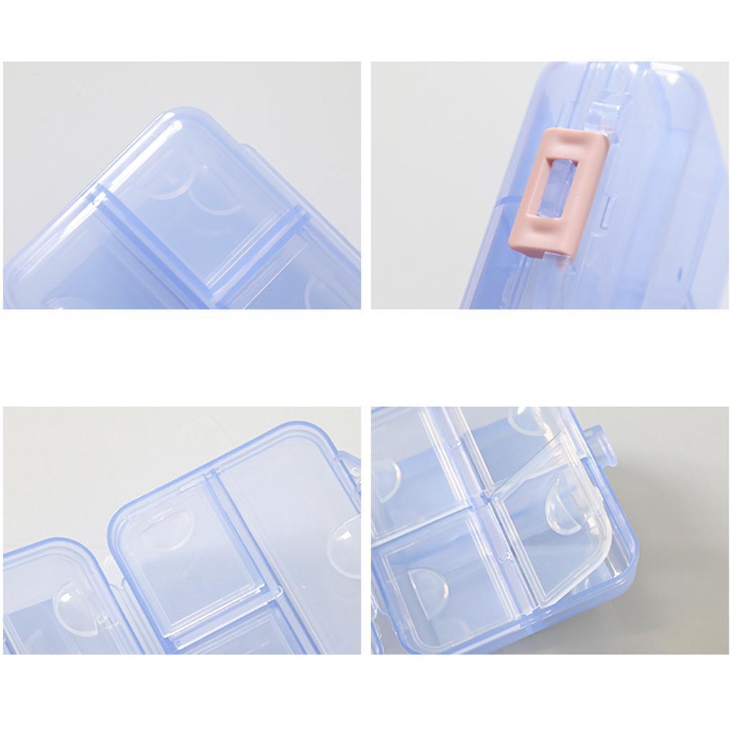 2 Pieces Portable 7 Day Pill Organizer Storage Box Medicine Container Case Suit for Home Travel