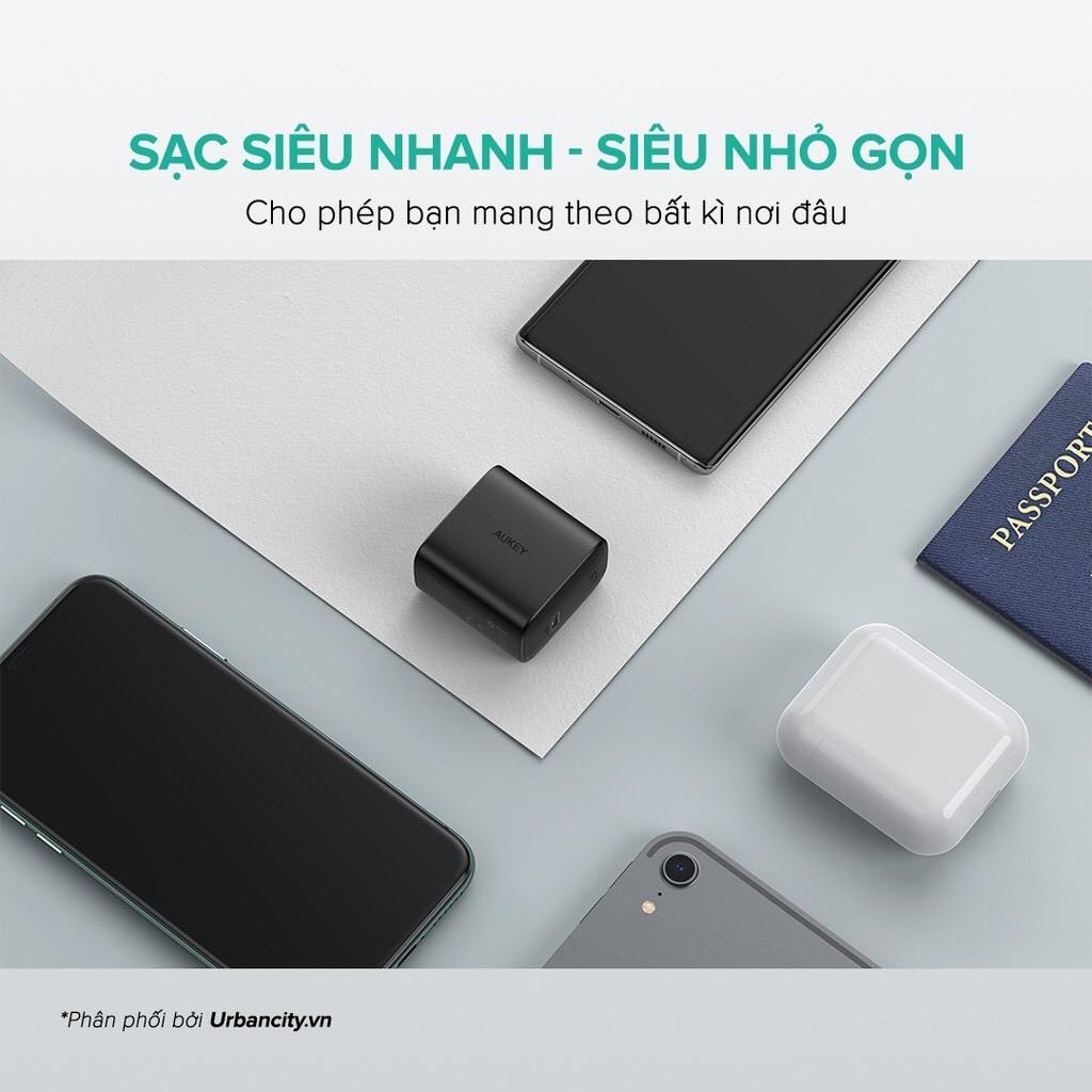 Củ Sạc Nhanh Siêu Nhỏ Aukey PA-F1S Cổng Type C Power Delivery 20W - Hàng Chính Hãng