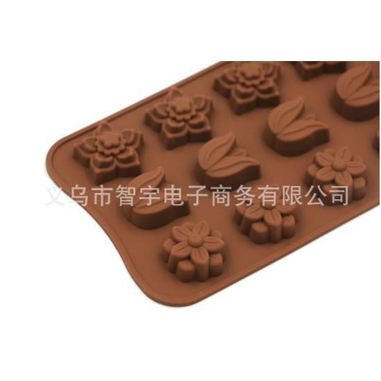 Khuôn silicon làm rau câu làm bánh socola mẫu 12 hoa đẹp