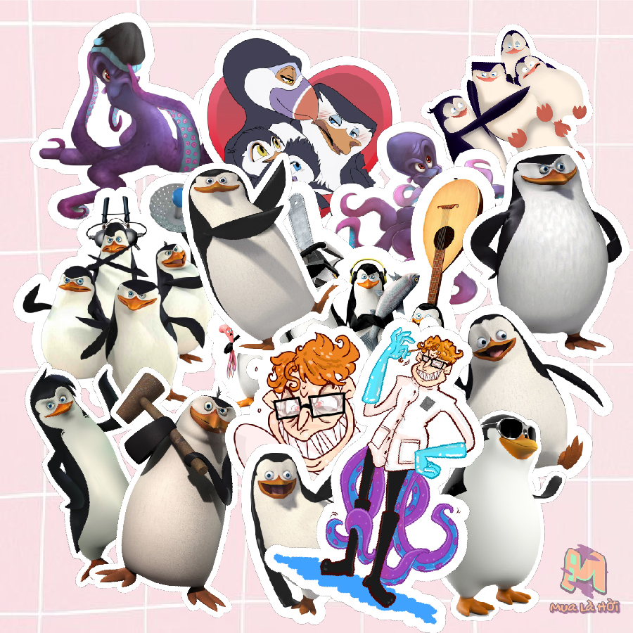 Miếng dán Stickers chủ đề Biệt đội cánh cụt vùng Madagascar