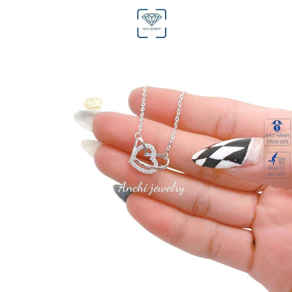 Vòng cổ nữ mặt tim chữ LOVE bạc ta nguyên chất cá tính - Anchi jewelry, quà tặng bạn gái