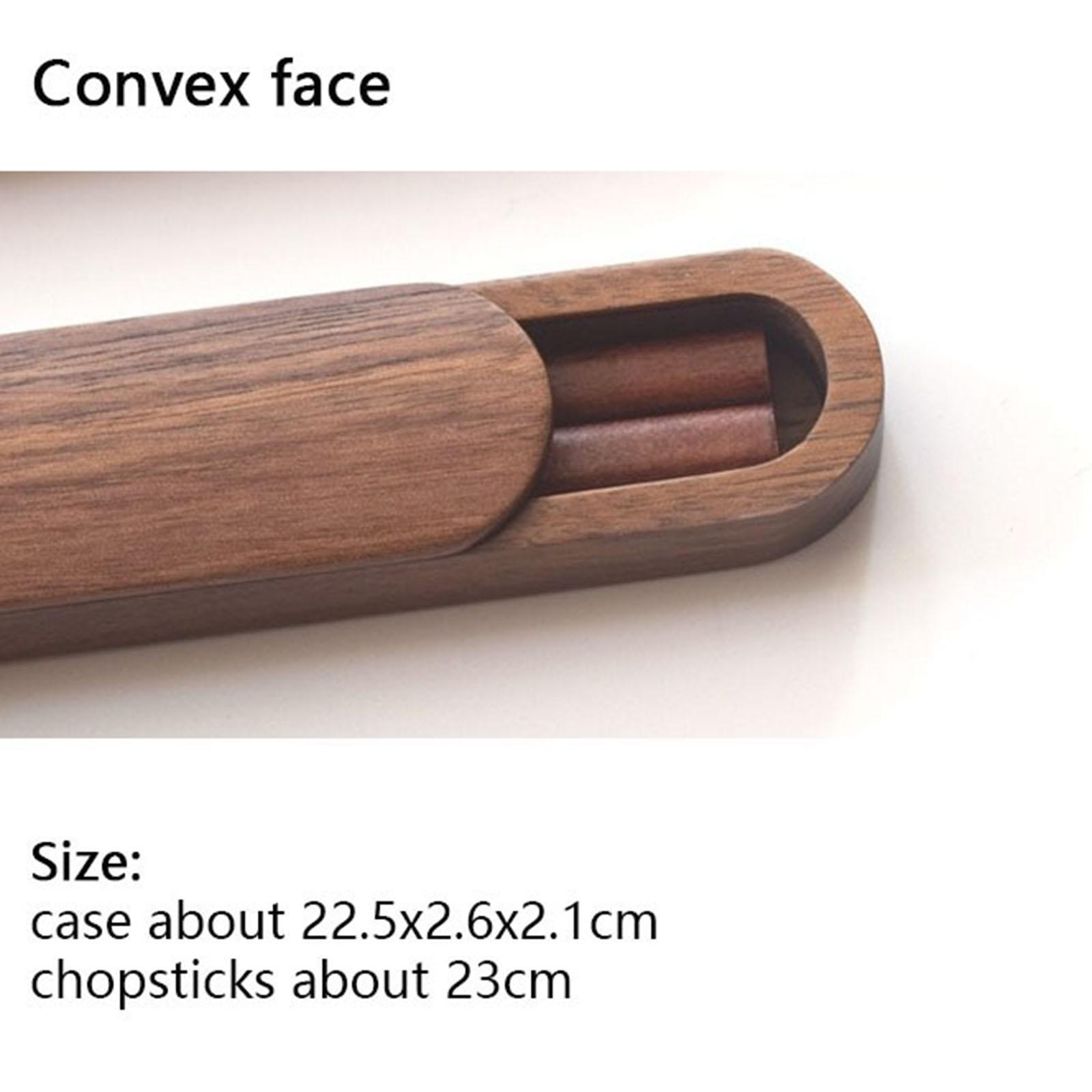 Portable Outdoor Travel Tableware Walnut Solid Wood Chopsticks with Box Case
