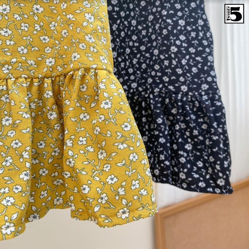 Áo hai dây nữ hoa nhí, bèo nhún vạt Twentyfive N1044